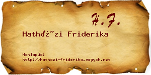 Hatházi Friderika névjegykártya